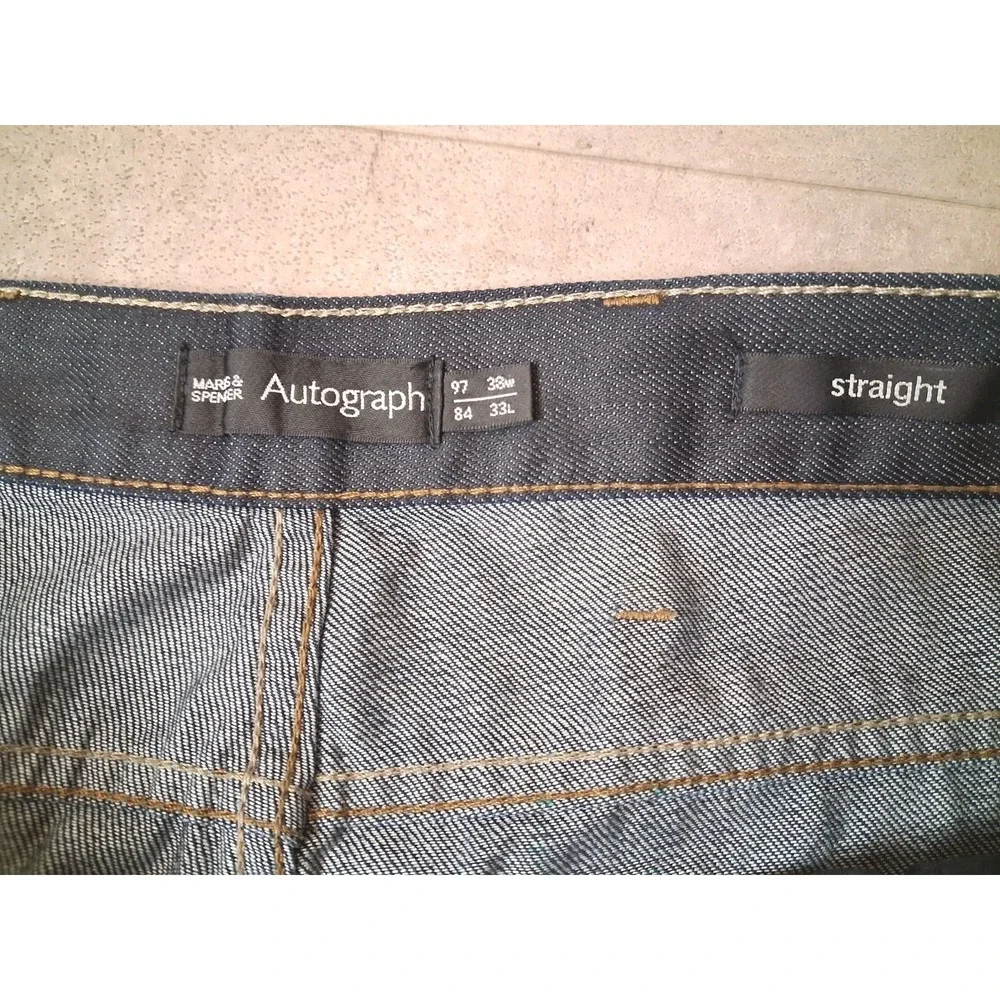 Marks & Spencer Autograph Straight Jeans Mens Size 38X33 - Picture 8 of 12